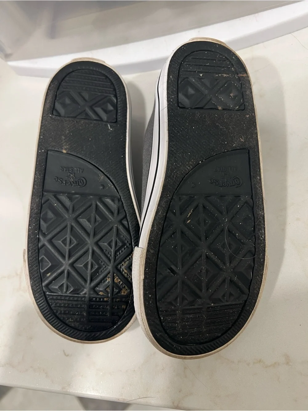 Converse Kids Grey & Black Slip-On Canvas Sneakers with Red Lining